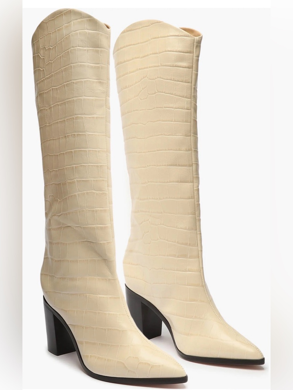 Shutz crocodile cream boots
